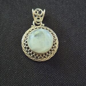 Elegant Moonstone and Silver Pendant